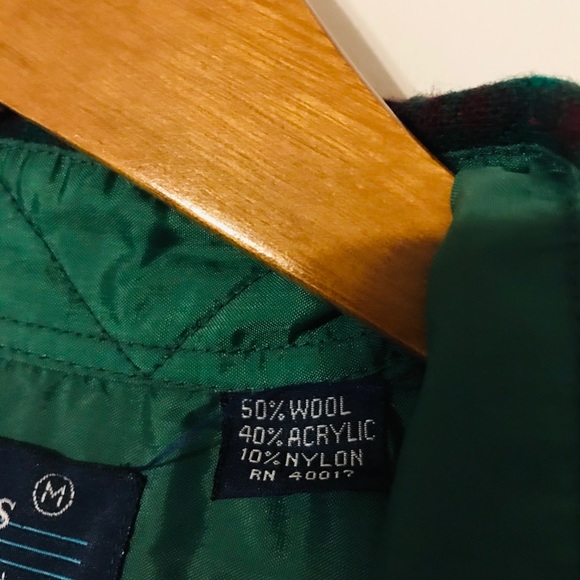 Vintage Aarons Green Maroon Plaid Flannel Shirt - Picture 5 of 5